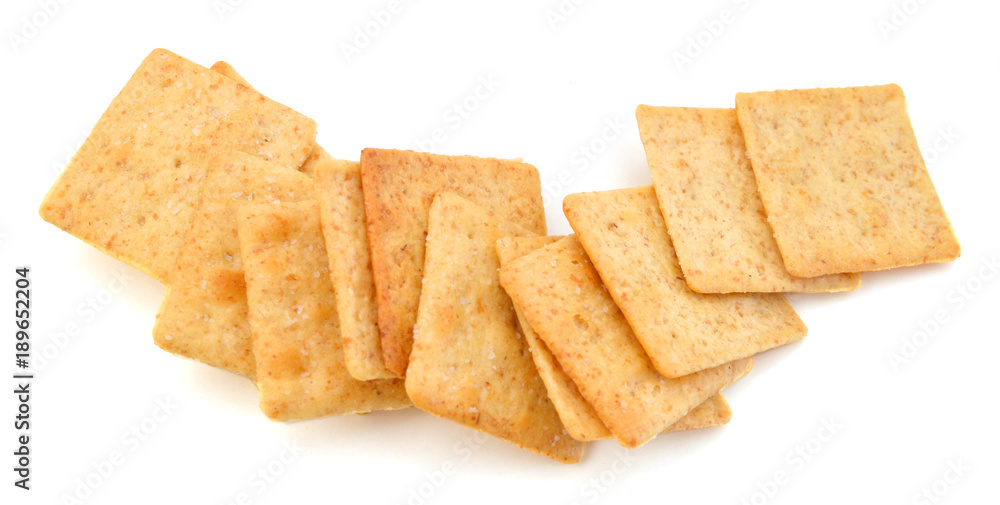 Crackers on white background with clipping path Crackers on white background with clipping path
