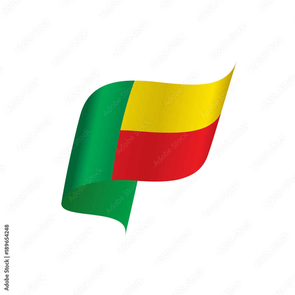 Obraz premium Benin flag, vector illustration