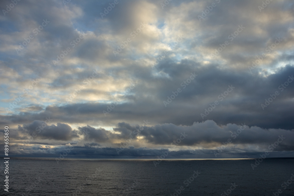 Norway seascape evening sky view