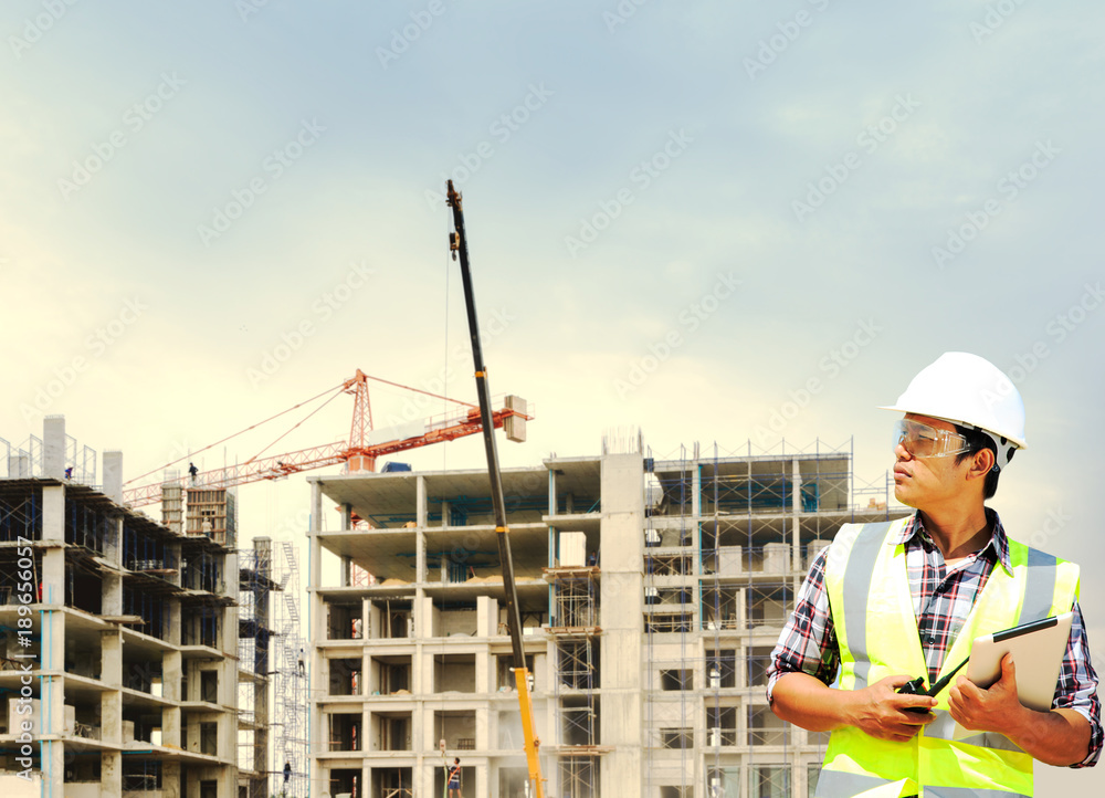 Engineers are working at building sites. Engineers are working at building sites.