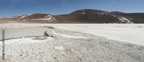 Salar de Chalviri, also known as Salar de Ohalviri, is a salt flat in the heart of Eduardo Avaroa Andean Fauna National Reserve, in the Potosí Department, in southwest Bolivia - South America photo