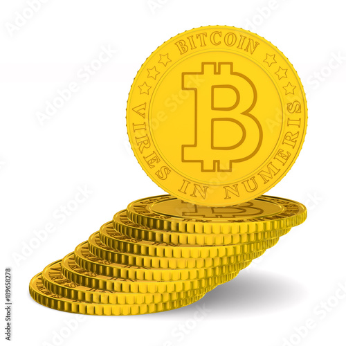 coin bitcoin on white backg...