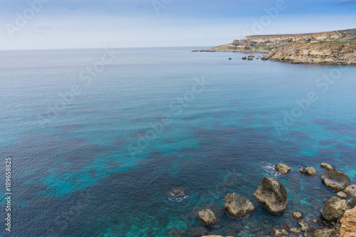 Morski krajobraz nad Golden Bay, Malta 