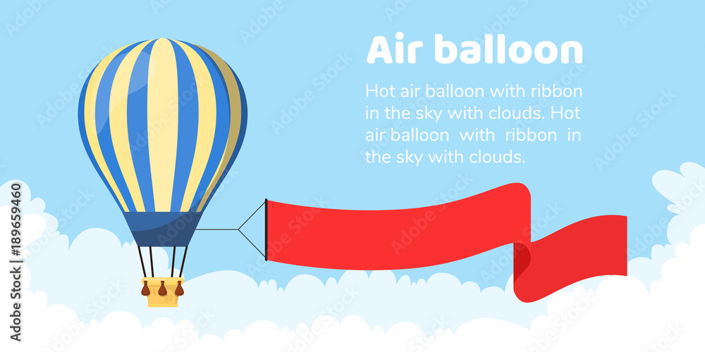 Fototapeta premium Flat hot air balloon