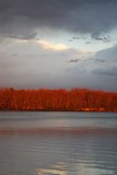 red light on water horizon