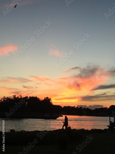 river Sunset fishing