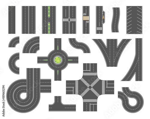 Road map toolkit - set of modern vector city elements