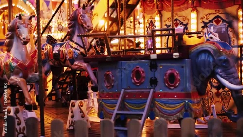 Russia. Moscow. Red Square. French Christmas carousel at the fair