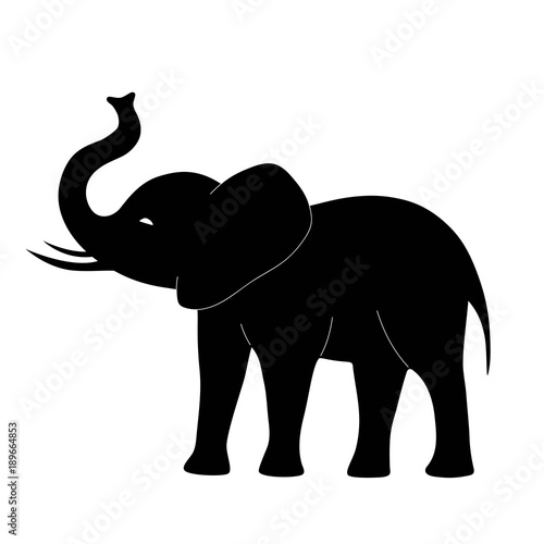 black elephant icon symbol silhouette vector