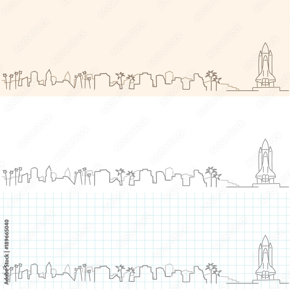 Cape Canaveral Hand Drawn Skyline Cape Canaveral Hand Drawn Skyline