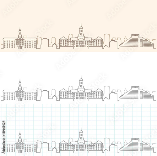 Cambridge Hand Drawn Skyline