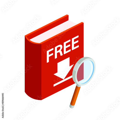 Download the book, icon, symbol, free, search, button, vector illustration isolated on white background