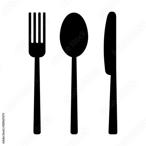 Knife, fork and spoon