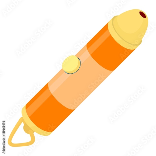 Laser flashlight icon, cartoon style