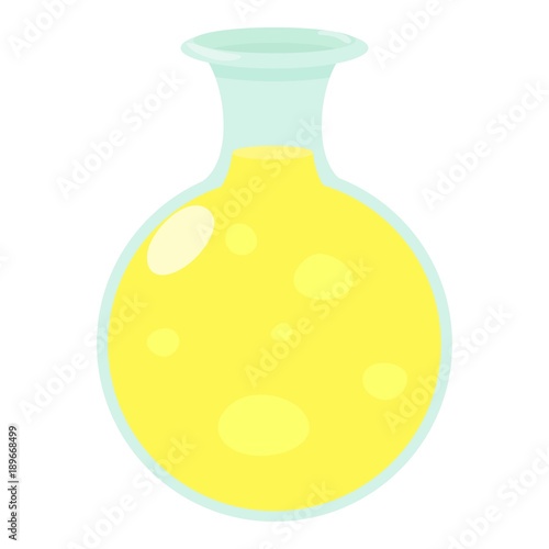 Flask of Luminous liquid icon, cartoon style