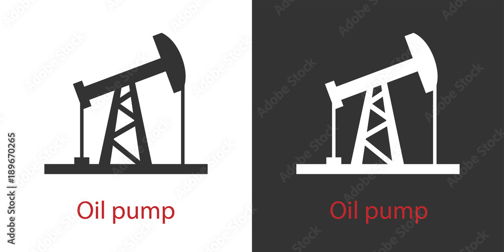 Silhouette oil pumps. Vector set Silhouette oil pumps. Vector set