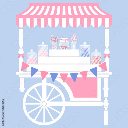 Candy cart vector illustration