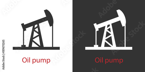 Silhouette oil pumps. Vector set