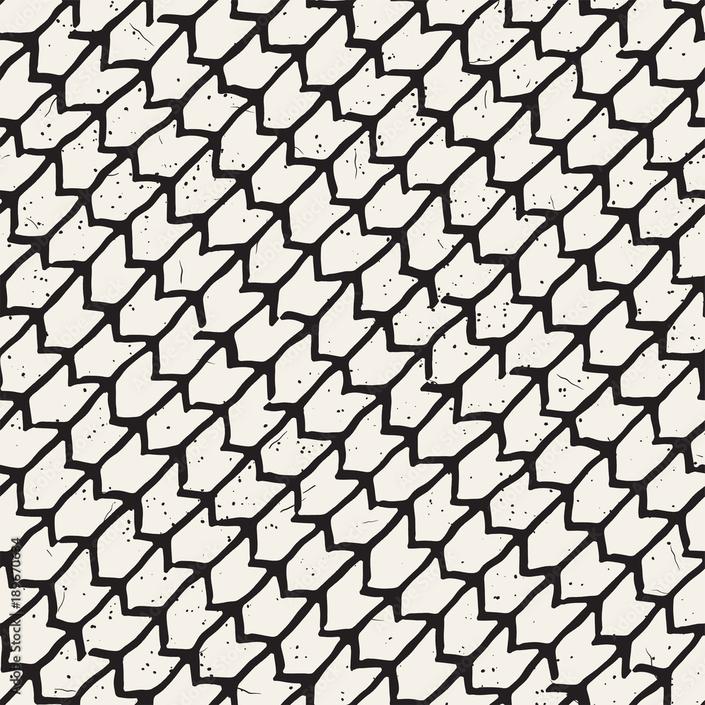 Hand drawn style seamless pattern. Abstract geometric tiling background in black and white. Vector doodle line lattice Hand drawn style seamless pattern. Abstract geometric tiling background in black and white. Vector doodle line lattice