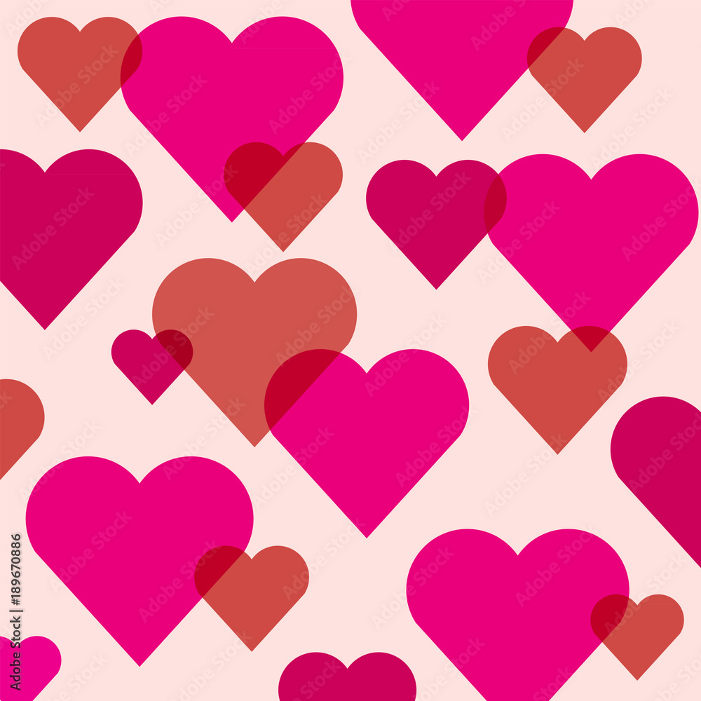 Romantic Hearts Shape Background Illustration