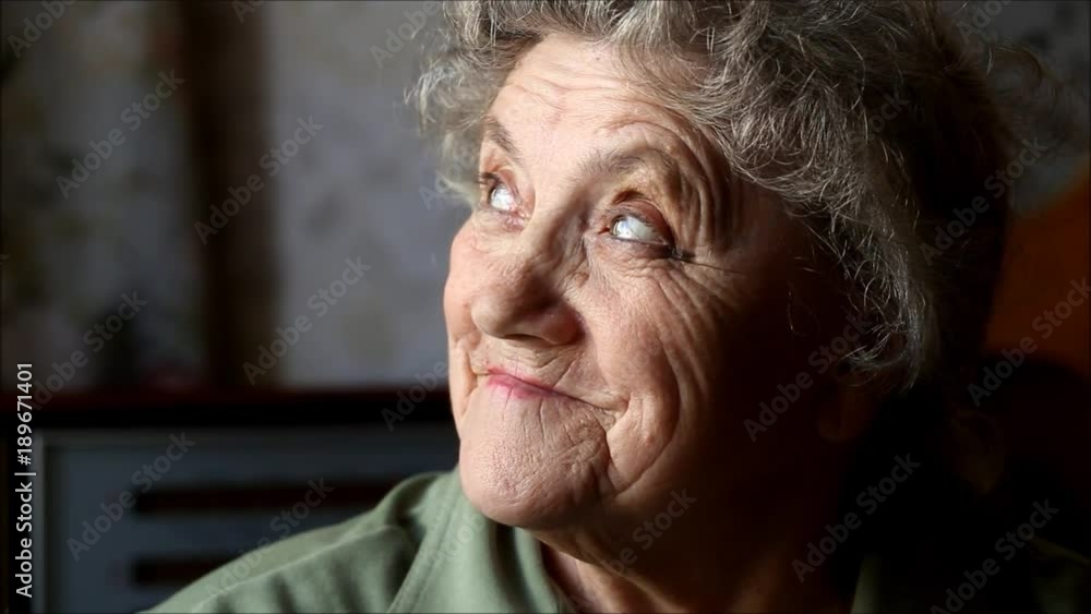 Smile elderly woman face