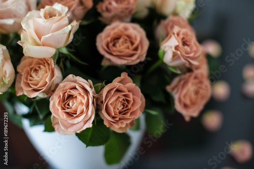 Beautiful bouquet of chocolate roses flowers