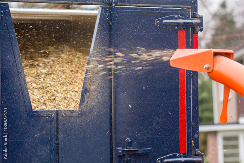 Wood Chipper, industrial machinery used in forestry and landscape gardening photo