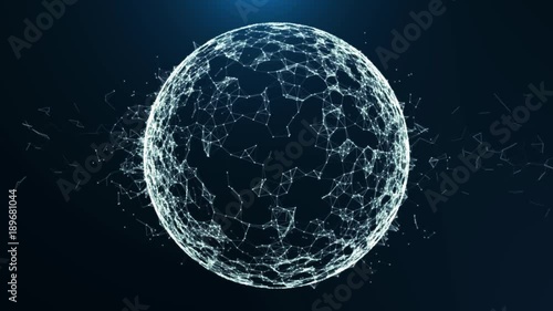 Global network connection in digital cyberspace. Financial or social abstract background animation High-quality 4K loopable 3D rendering suitable for Cryptocurrency, financial, social background