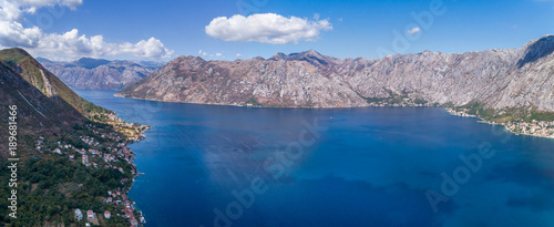Panoramic aerial view on Kator bay. Montenegro.