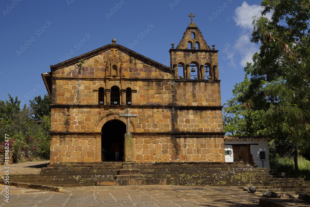 The Church of Santa Barbara Barichara Colombia
