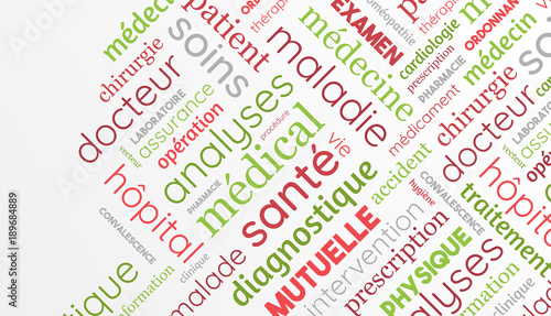 Nuage de Mots - Santé, Médical, Médecine, Mutuelle