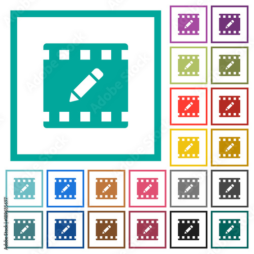 rename movie flat color icons with quadrant frames