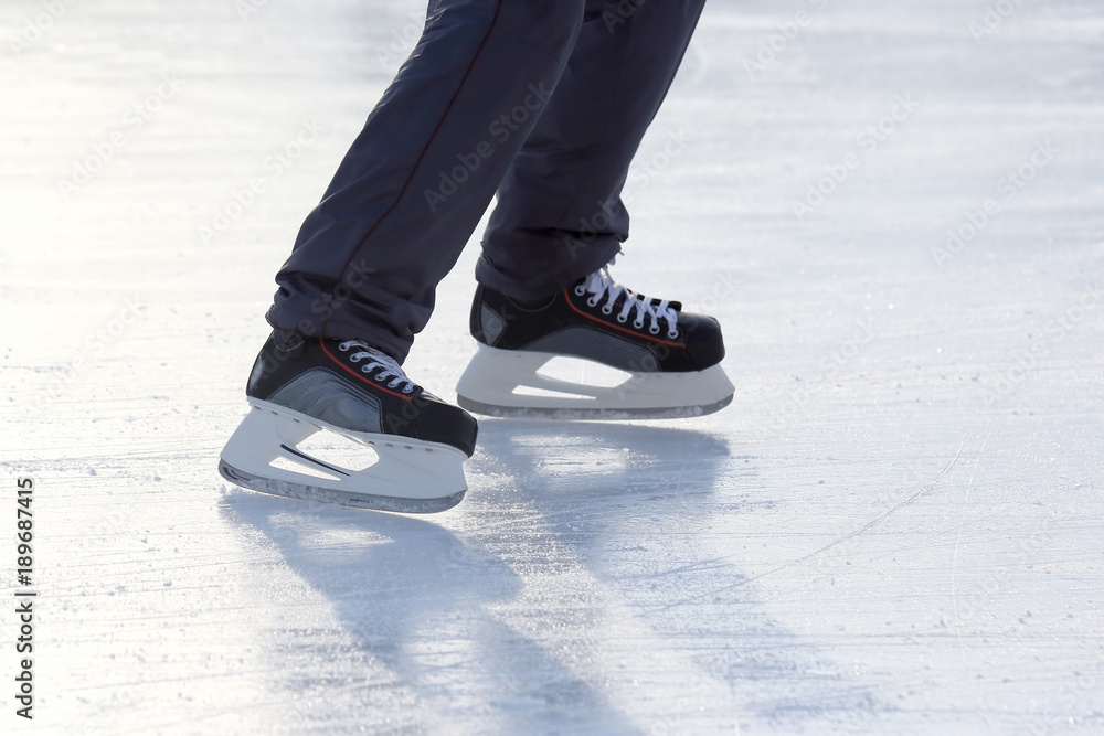 foot ice-skating person on the ice rink foot ice-skating person on the ice rink