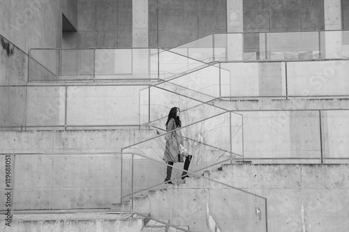 girl walking at yumebutai  awaji  hyogo  japan