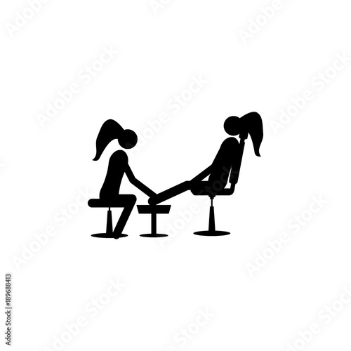 a pedicurist does massage feet. Elements of beauty saloon icon. Premium quality graphic design. Signs, outline symbols collection icon for websites, web design, mobile app