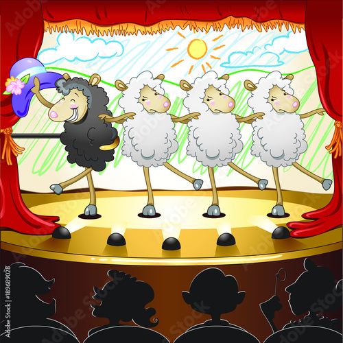 Sheep Dancing On Stage