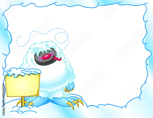 Abominable Snowman With Border
