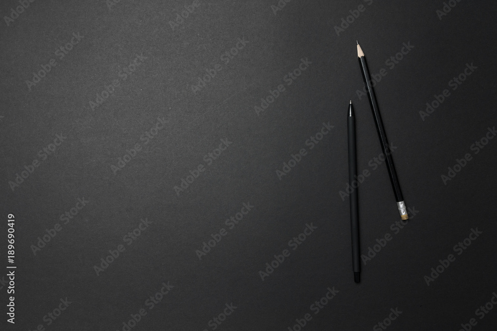 Pencil and pen on the desk Pencil and pen on the desk
