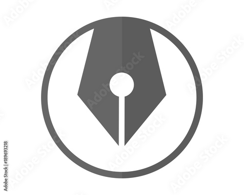 gray fountain pen stationery quill ink script image vector icon