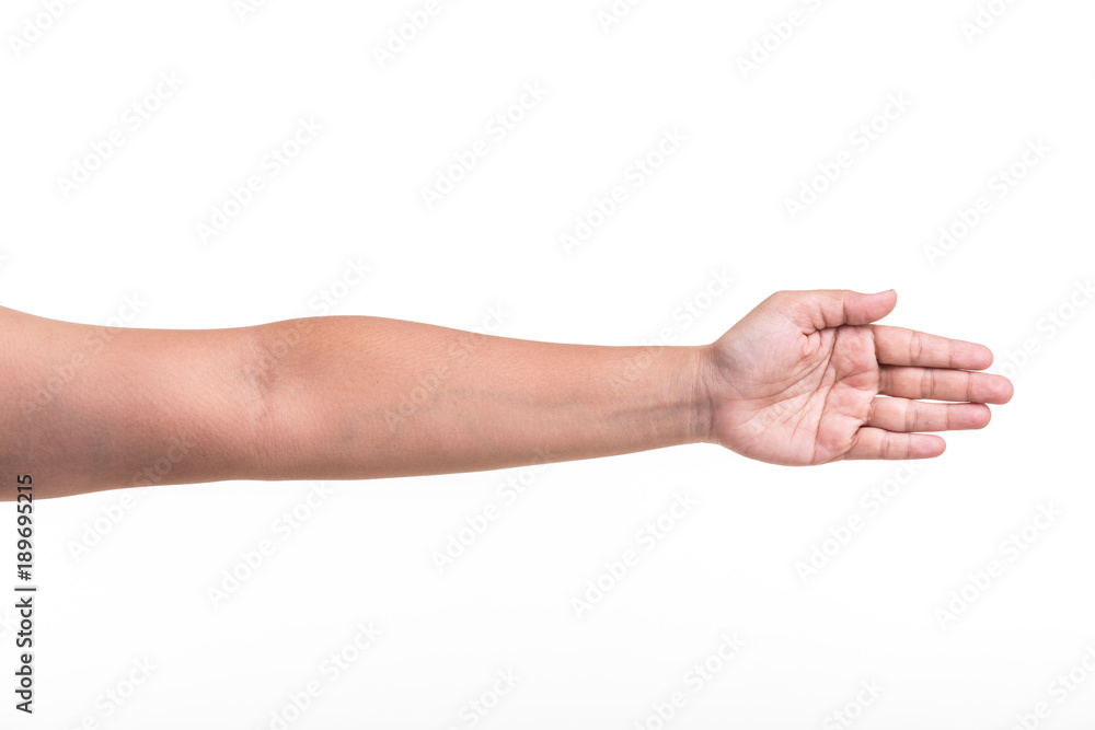 Human hand showing gestures or sign isolated on white Human hand showing gestures or sign isolated on white