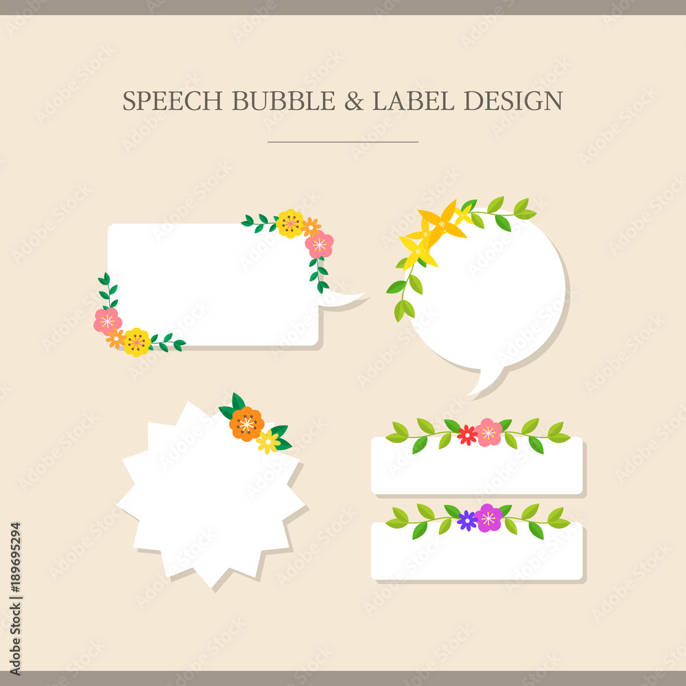 speech bubble and label design