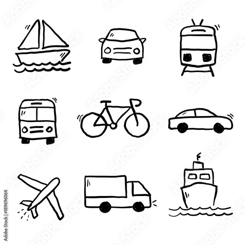 Transportation Doodles Collection
