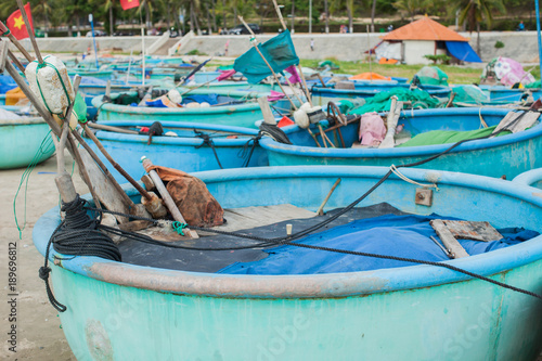 round Traditional fishing boat vietnam