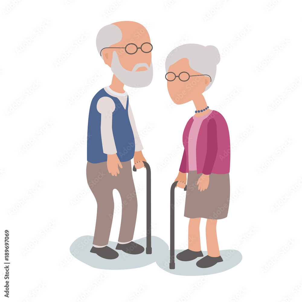 Loving Elderly Man and Woman Couple standing Loving Elderly Man and Woman Couple standing