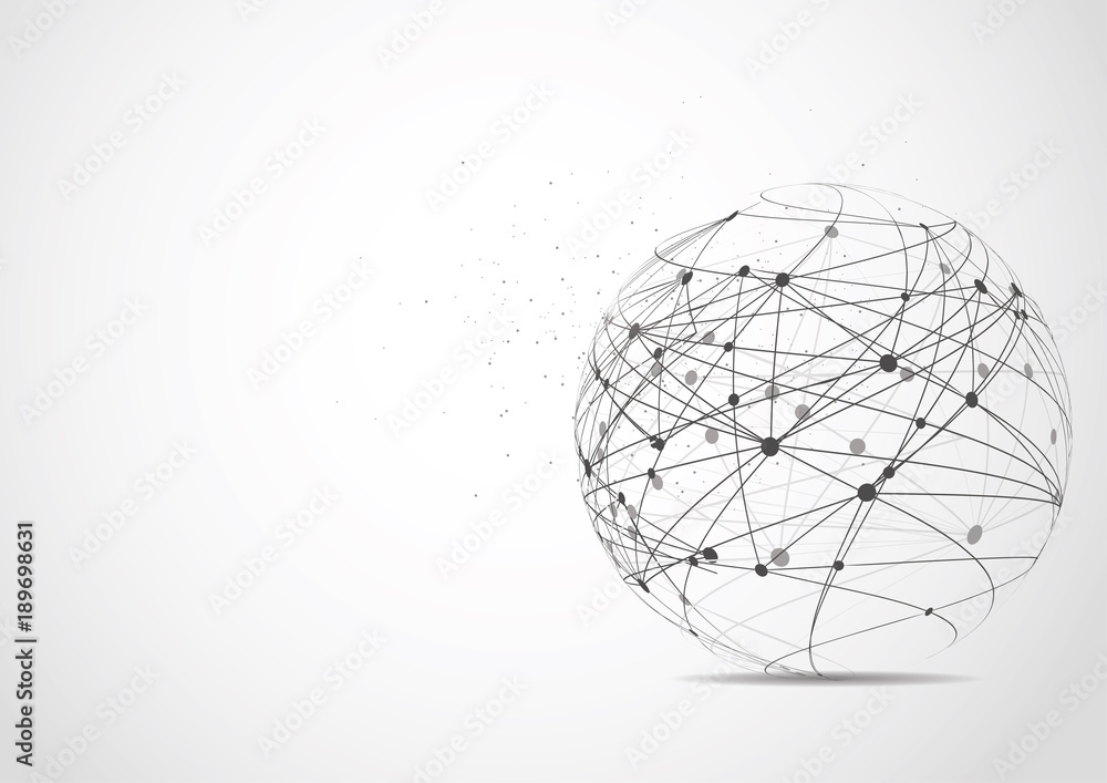 Global network connection. World map point and line composition concept of global business. Vector Illustration Global network connection. World map point and line composition concept of global business. Vector Illustration