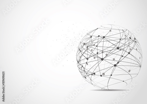 Global network connection. World map point and line composition concept of global business. Vector Illustration