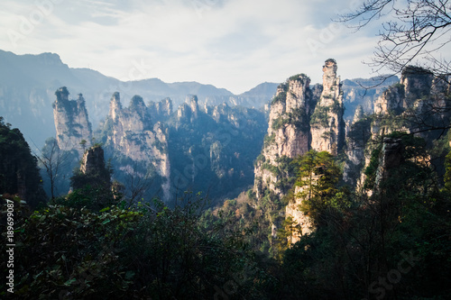 Avatar mountains in chinese national park Zhangjiajie