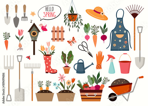 Gardening elements collection