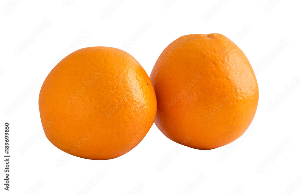 Two orange isolated on a white background with clipping path. Two orange isolated on a white background with clipping path.