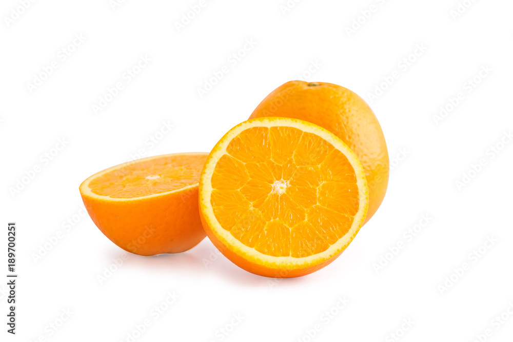 Orang slice isolate on a white background with clipping path. Orang slice isolate on a white background with clipping path.
